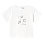 Younger Girls White Cherry T-Shirt, 2, hi-res