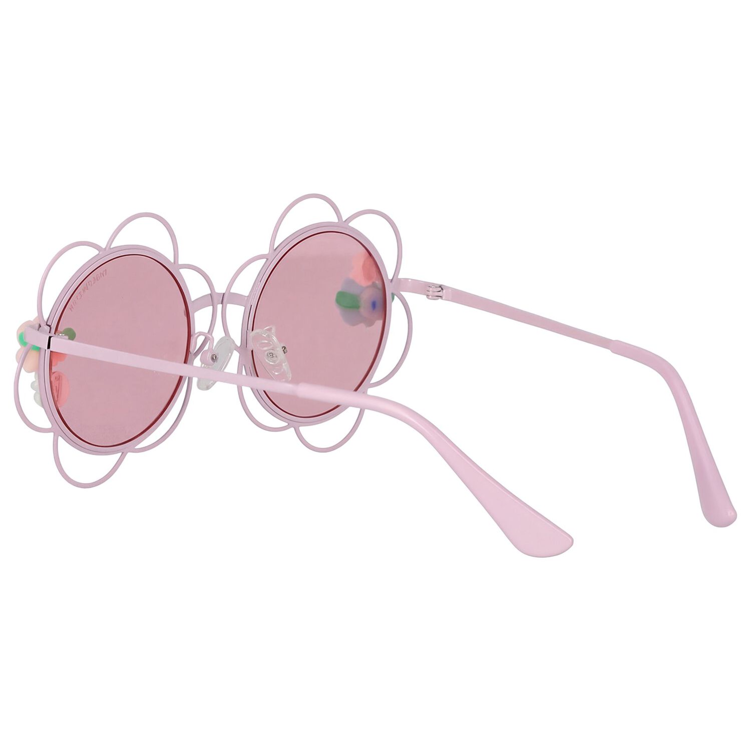 Girls Pink Flower Sunglasses, 1, hi-res