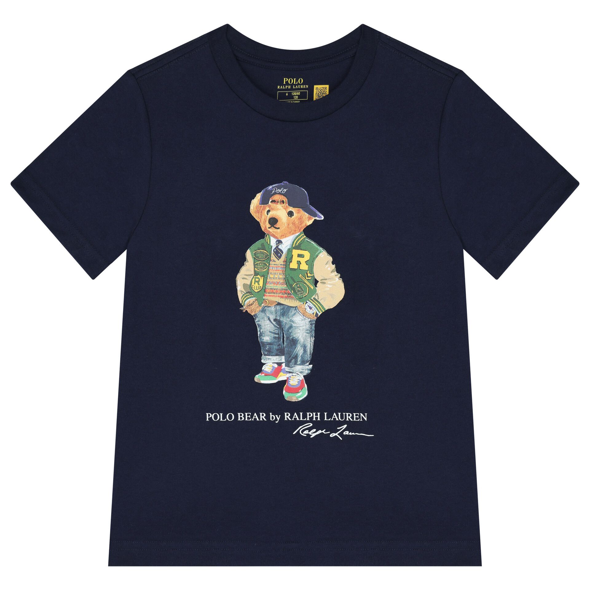 Ralph Lauren Boys Navy Blue Polo Bear T Shirt Junior Couture UAE