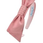 Girls Pink Crepe Bow Headband, 1, hi-res