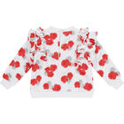 Baby Girls White & Red Roses Tracksuit, 1, hi-res