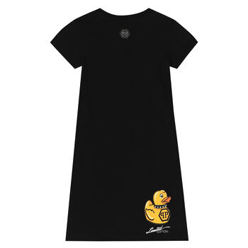 Girls Black Logo Dress