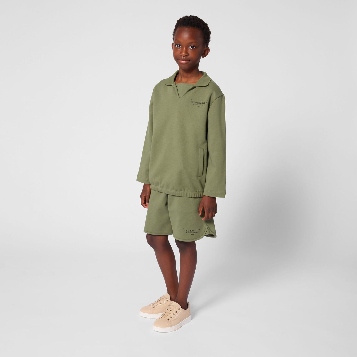 Boys Green Logo Shorts, 2, hi-res