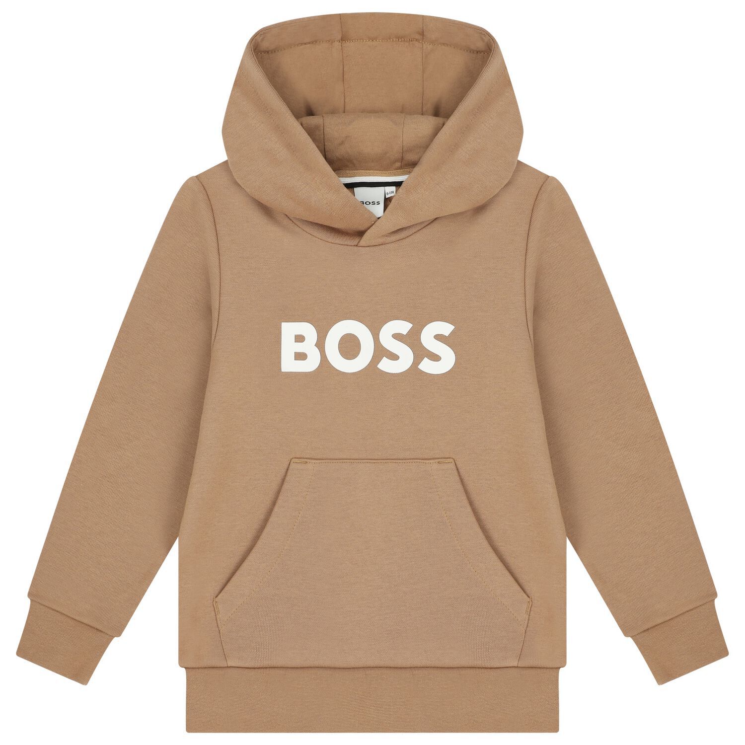 Boys Beige Logo Hooded Top, 2, hi-res image number null