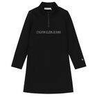 فستان بالشعار باللون الأسود , 1, hi-res