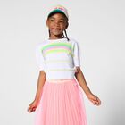 Girls Pink Logo Tulle Skirt, 1, hi-res