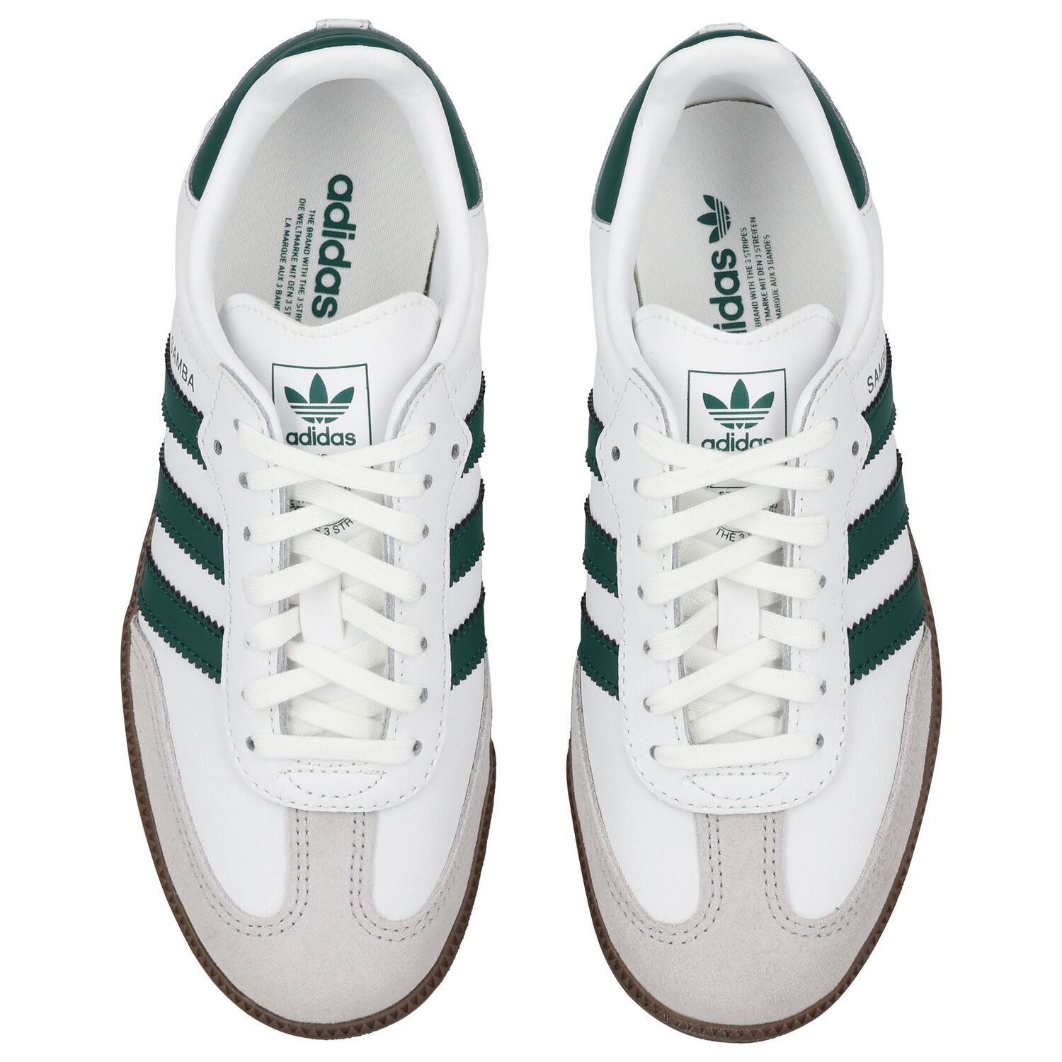 White & Green Samba OG Trainers, 1, hi-res