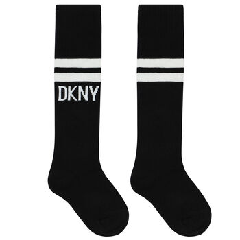 Girls Black & White Logo Socks