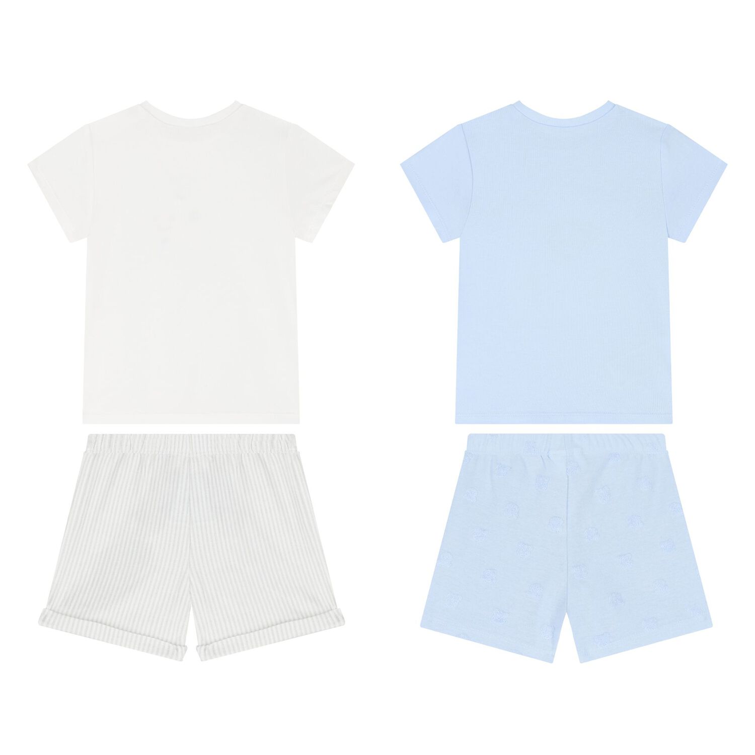 Baby Boys White & Blue Shorts Set ( 2-Pack ), 1, hi-res