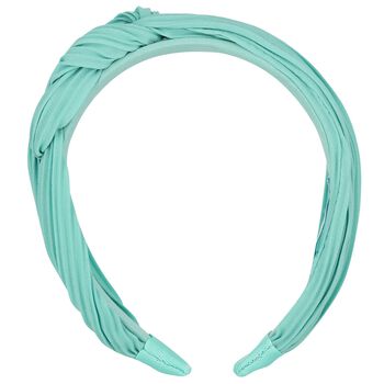 Girls Green Pleated Chiffon Headband