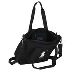Girls Black Canvas Pony Logo Tote Bag ( 44cm ), 2, hi-res