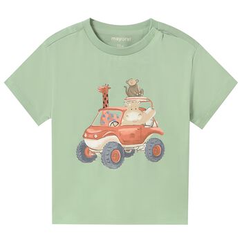 Younger Boys Green Animals T-Shirt
