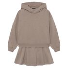 Girls Beige Embellished Skirt Set, 2, hi-res