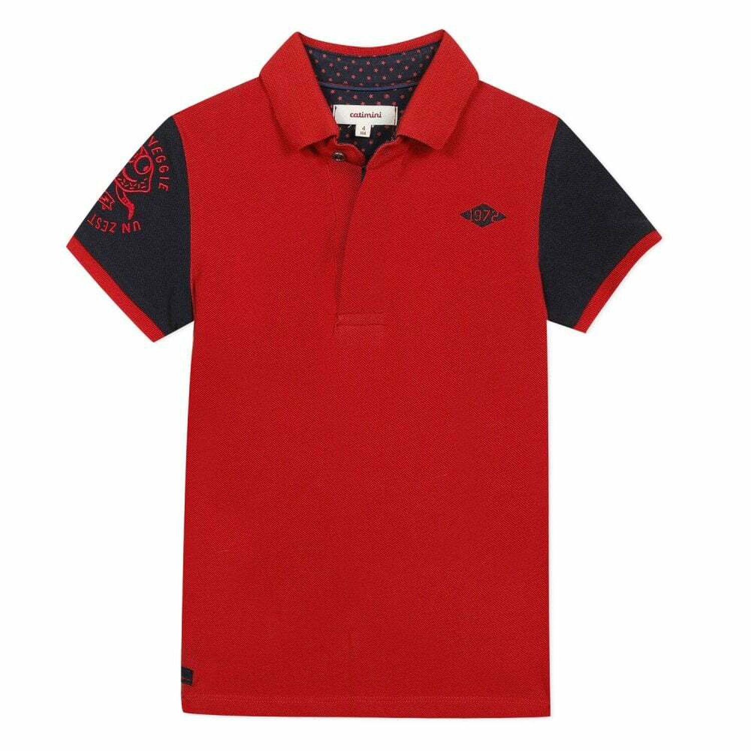 Boys Red Cotton Polo Shirt, 1, hi-res image number null