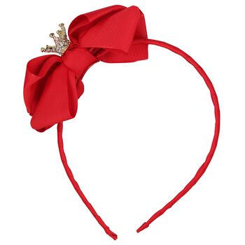 Girls Red Bow Headband