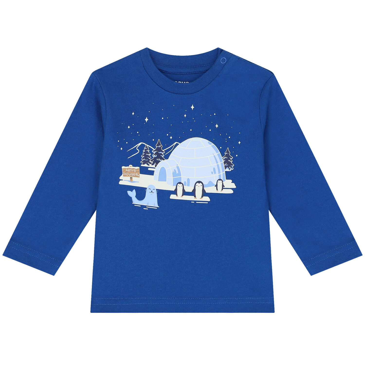 Younger Boys Blue Graphic Long Sleeve Top, 1, hi-res image number null
