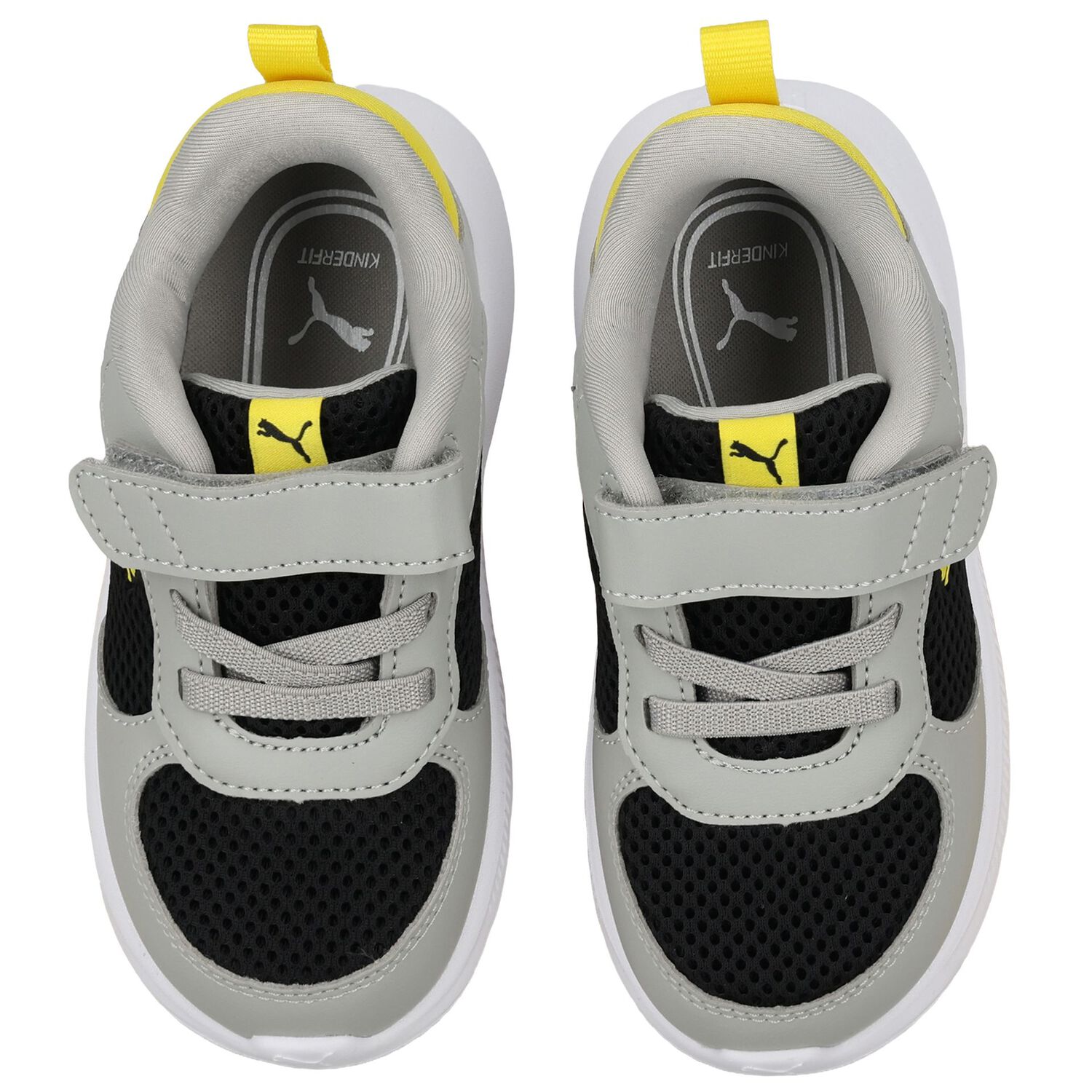 Younger Boys Grey & Black Fun Racer 2 AC Trainers, 1, hi-res