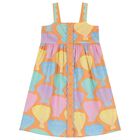 فستان بنات بطبعة الصدف باللون البرتقالى, 1, hi-res