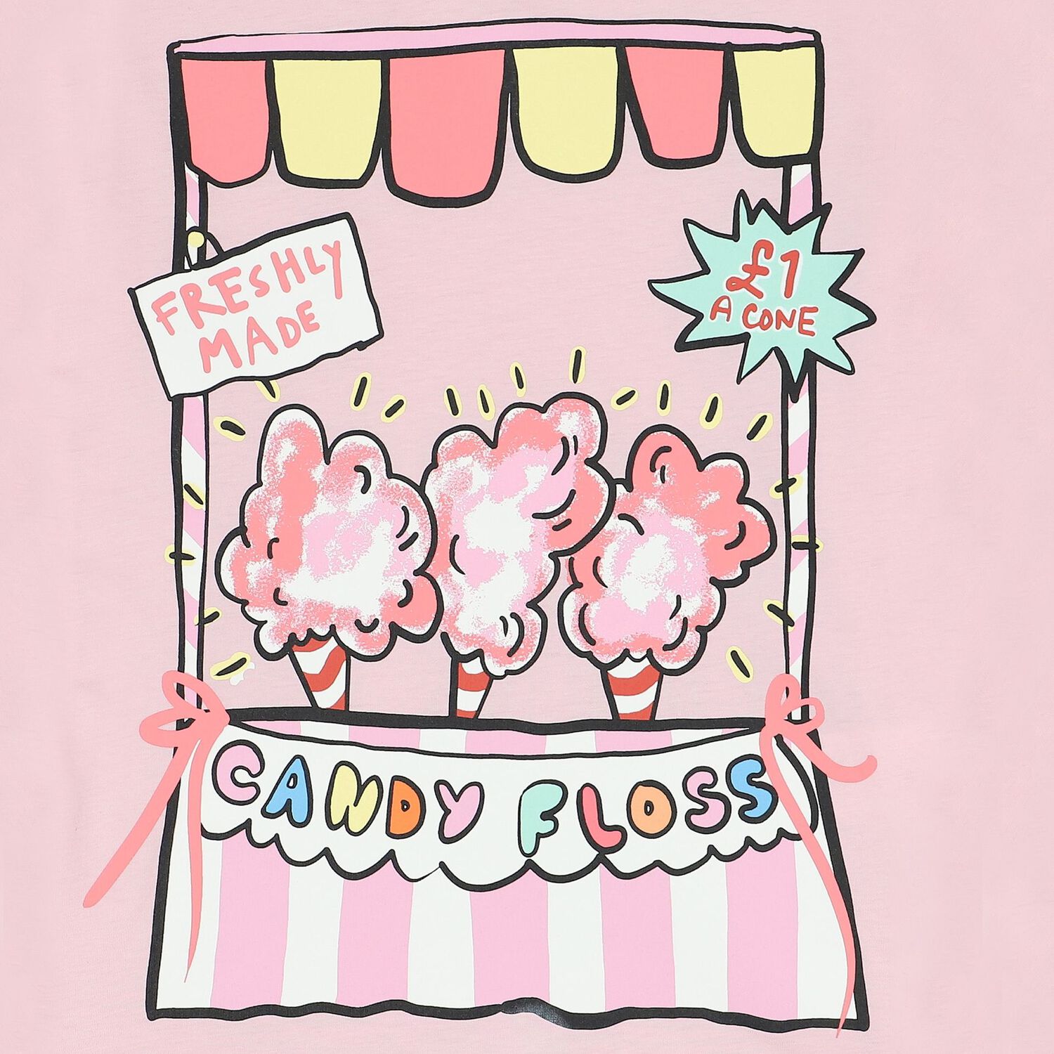 Girls Pink Cotton Candy T-Shirt, 1, hi-res
