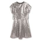 Girls Silver Sequin Dress, 1, hi-res