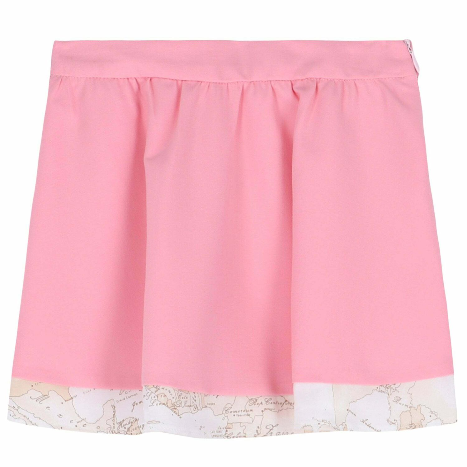 Younger Girls Pink & Ivory Geo Map Skirt, 1, hi-res image number null