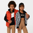 توب هودى أولاد بالشعار باللون الاسود, 1, hi-res