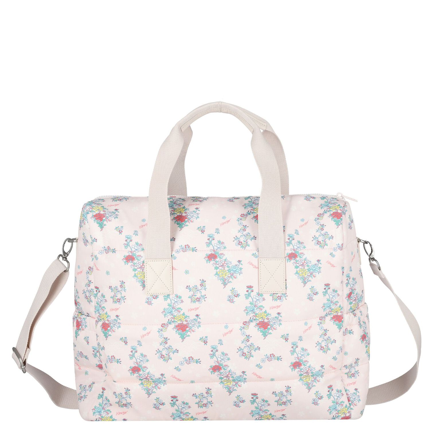 Baby Girls Pink Floral Logo Changing Bag, 1, hi-res