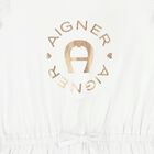 Girls White Logo Dress , 1, hi-res