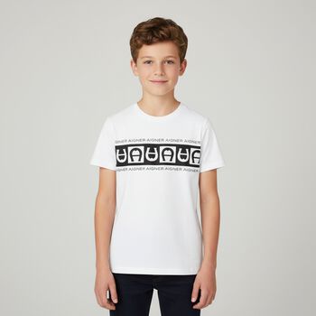 Boys White Logo T-Shirt