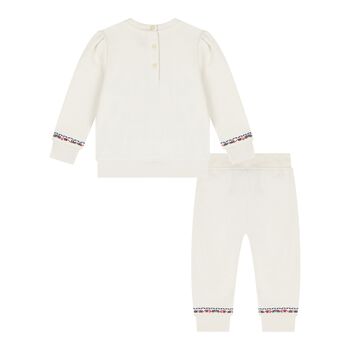 Baby Girls Ivory Festive Tracksuit, 1 Baby Girls Ivory Festive Tracksuit