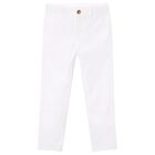 Boys White Chino Trousers, 2, hi-res