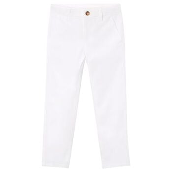 Boys White Chino Trousers