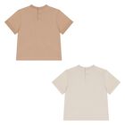 Younger Boys Beige T-Shirts ( 2 Pack ), 2, hi-res