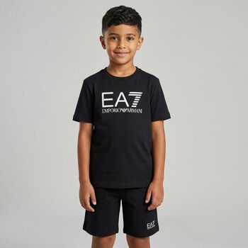 Boys Navy Blue Logo Shorts Set