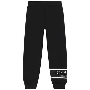 Boys Black Logo Joggers