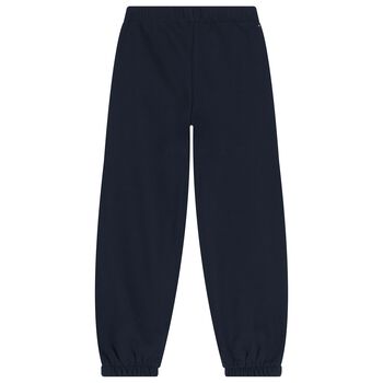 Girls Navy Blue Logo Joggers