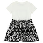 Younger Girls White Logo Dress, 1, hi-res