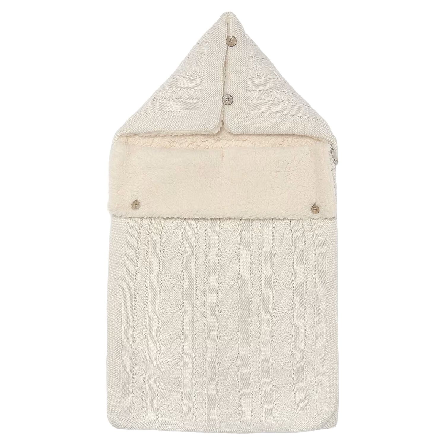 Beige Cable Knit Baby Nest, 1, hi-res