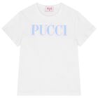 Girls White Logo T-Shirt, 1, hi-res