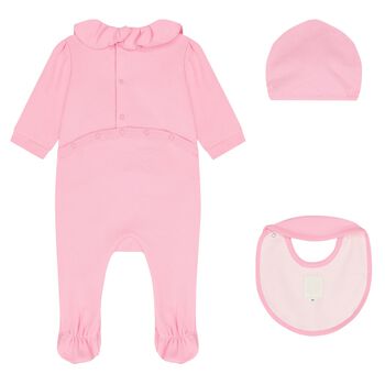 Baby Girls Pink Logo Babygrow Set