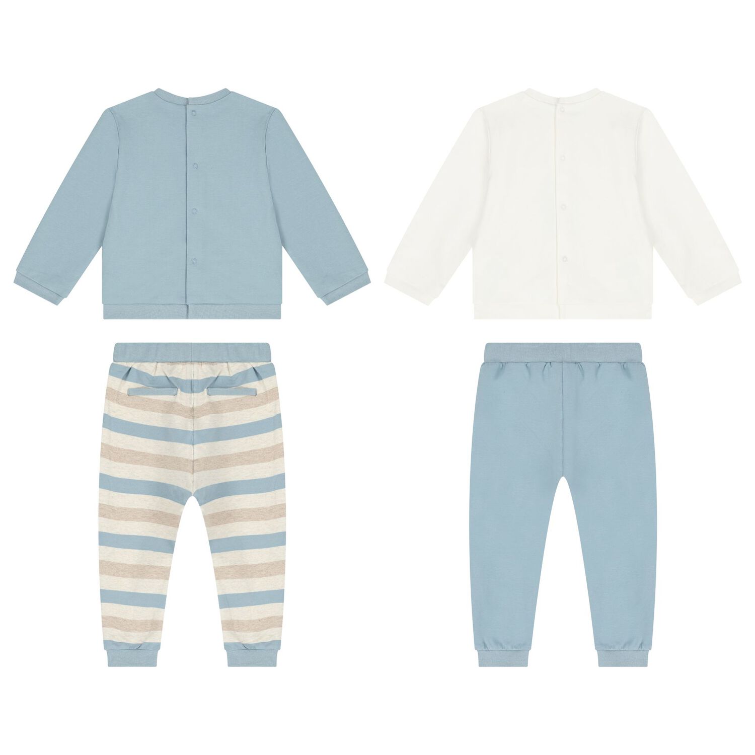 Baby Boys Blue & Ivory Tracksuits ( 2-Pack ), 1, hi-res