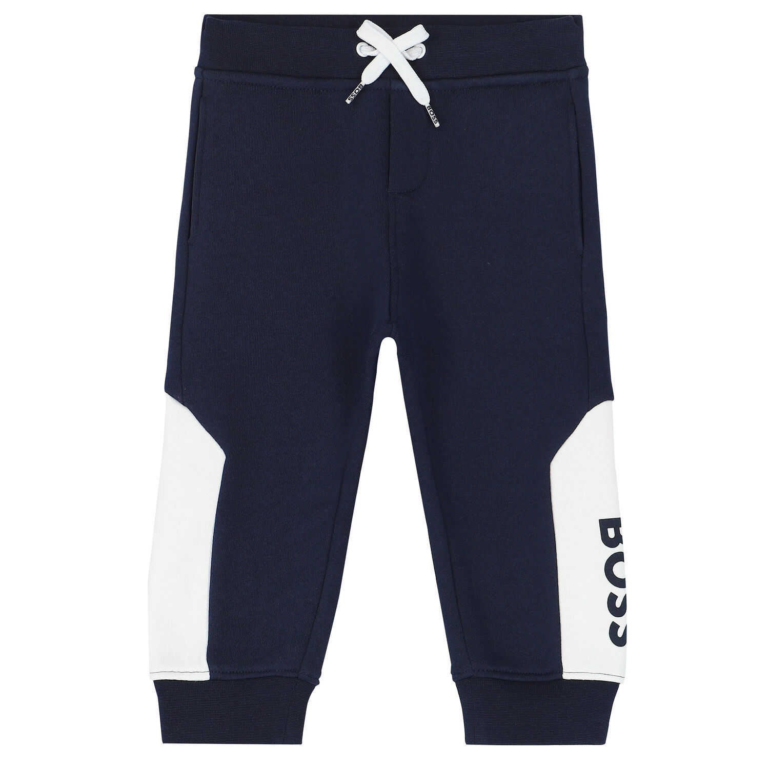 Younger Boys Navy Logo Joggers, 2, hi-res
