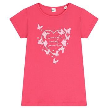 Girls Pink Heart T-Shirt