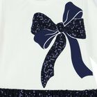 Girls Ivory & Navy Blue Sequin Dress, 1, hi-res