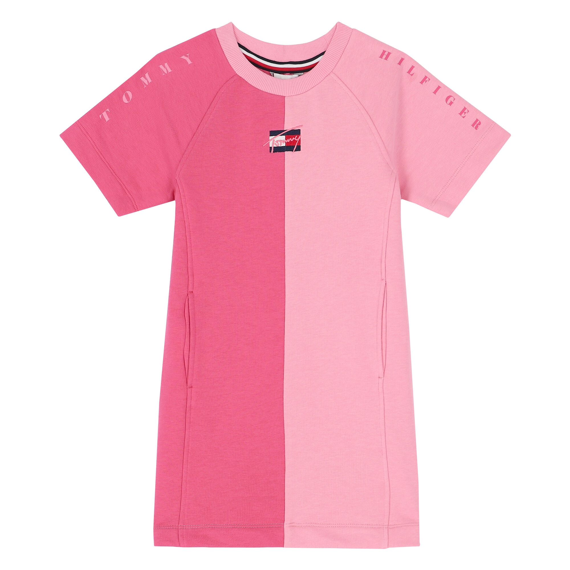 Tommy Hilfiger Girls Pink Logo T Shirt Dress Junior Couture UAE