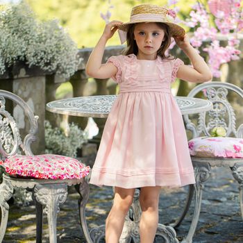 Younger Girls Pink Chiffon Dress
