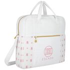 White & Pink Logo Baby Changing Bag ( 42cm ), 1, hi-res