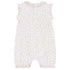 Baby Girls White & Pink Heart Romper, 1, hi-res