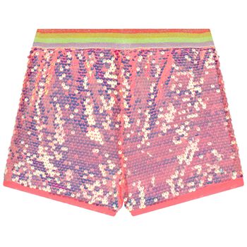 Girls Pink Sequins Shorts