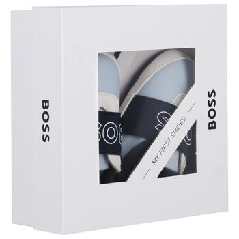 Baby Boys Blue Logo Canvas Pre Walker Shoes